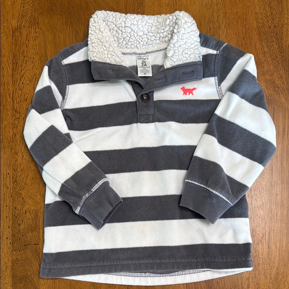 Carter’s Striped Gray and White Kids Shirt